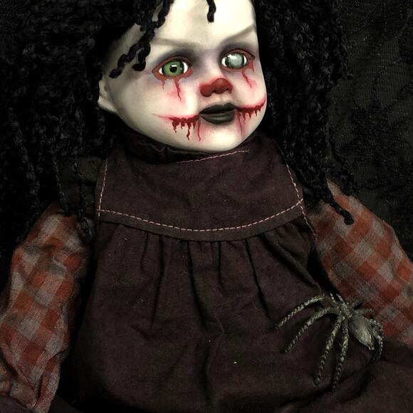 OOAK Creepy Odd 14” Raggedy Annie Clown Gothic Doll Halloween Horror Art Doll - Picture 8 of 10